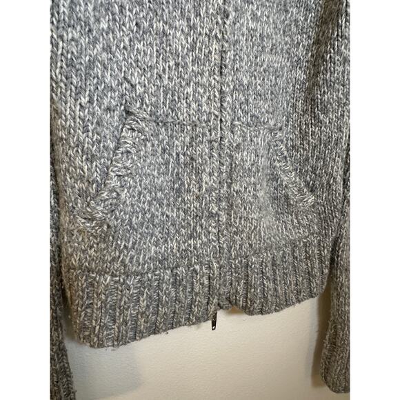 Hollister Co Grey Wool Rabbit Hair Blend Full Zip Sweater - Size Medium - Cozy! - Picture 2 of 6